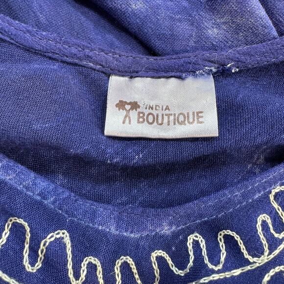 Butterfly Embroidered Beach Dress Free Size Rayon Tie Dye Artsy Asymmetric Fairy - Picture 8 of 11